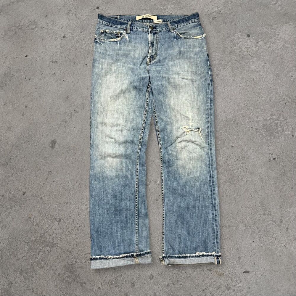 Y2K 2000’s GAP Bootcut Denim Jeans Light Wash Distressed Ripped Mens Size 34x34